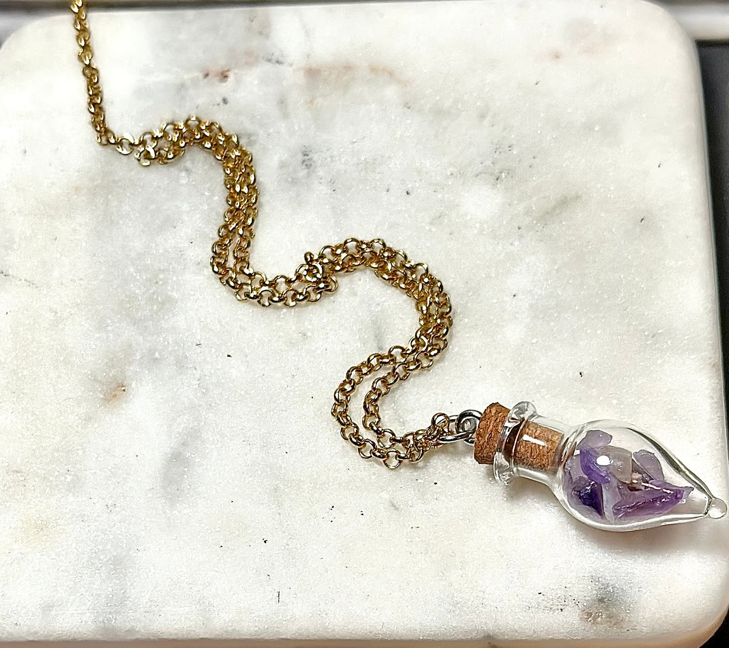 Amethyst Necklace/ Potion Bottle