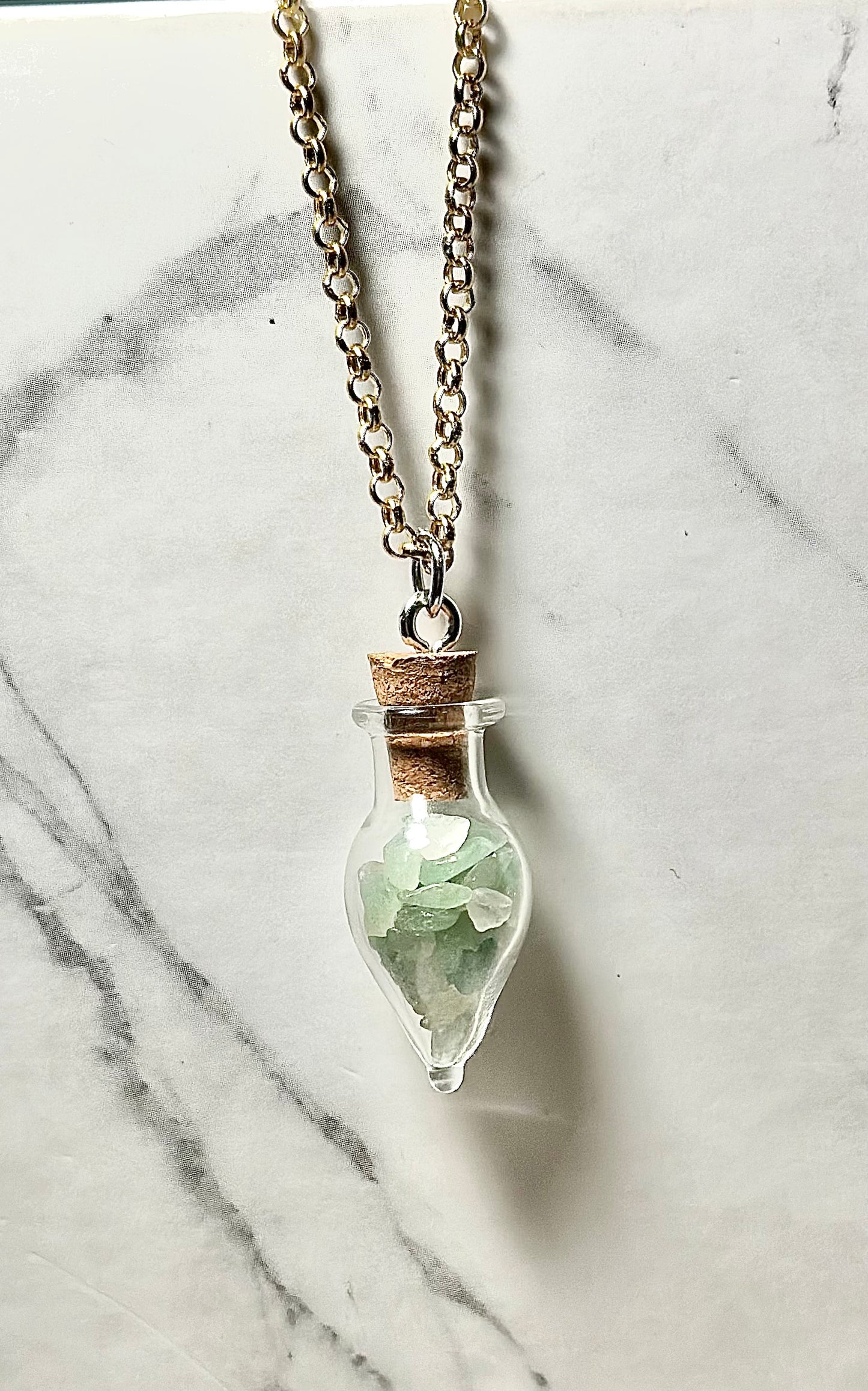 Aventurine Necklace/ Potion Bottle