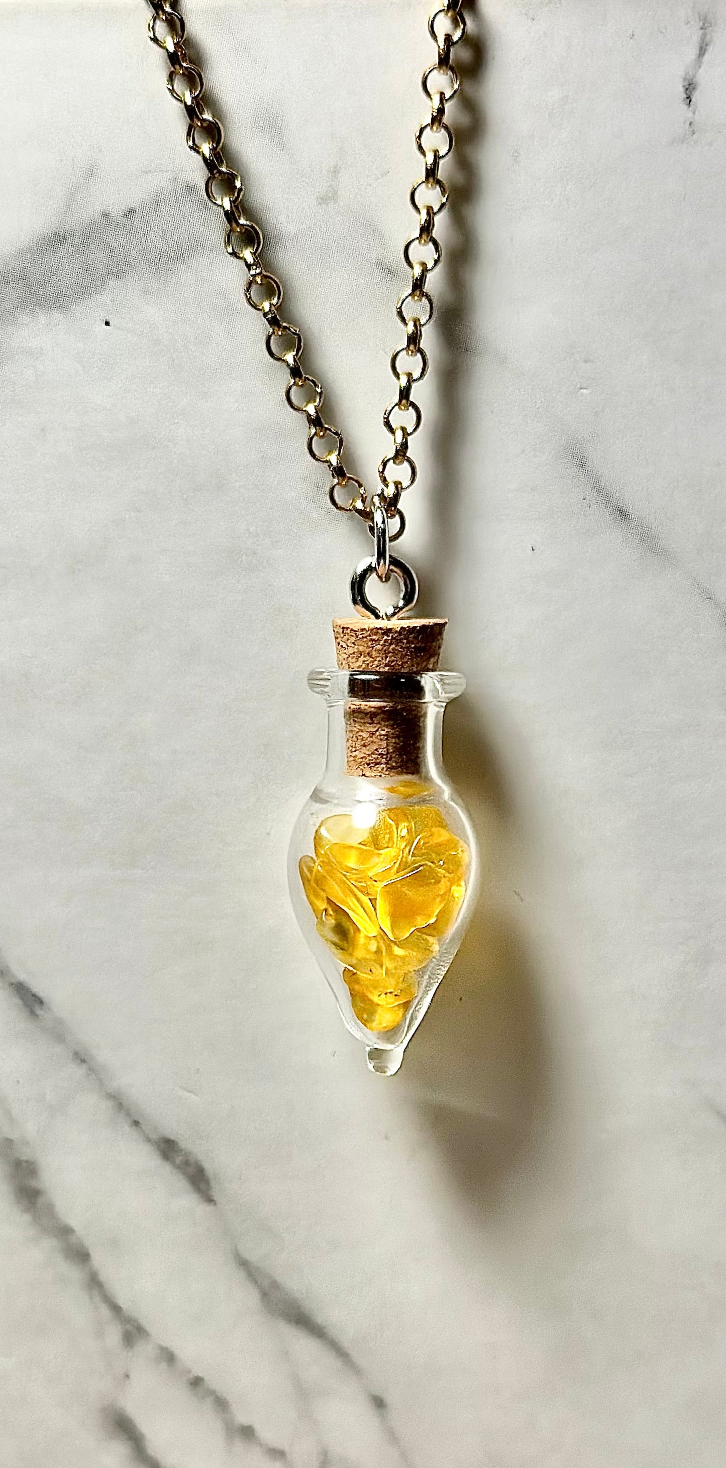 Citrine Necklace/ Potion Bottle