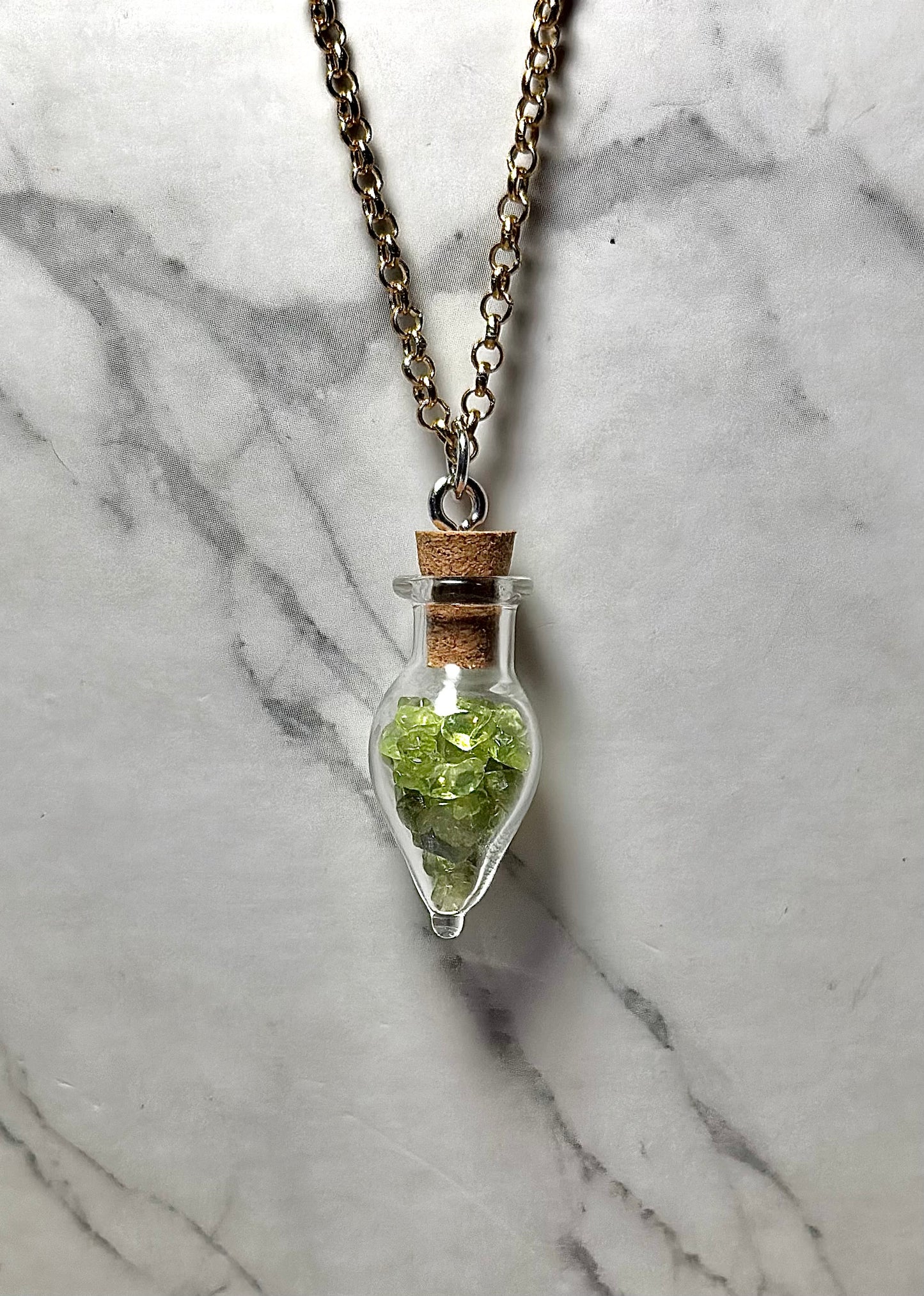 Peridot Necklace/ Potion Bottle