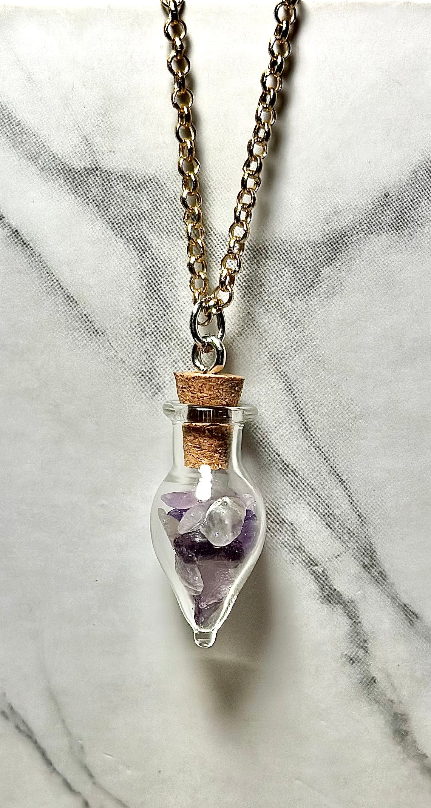 Amethyst Necklace/ Potion Bottle