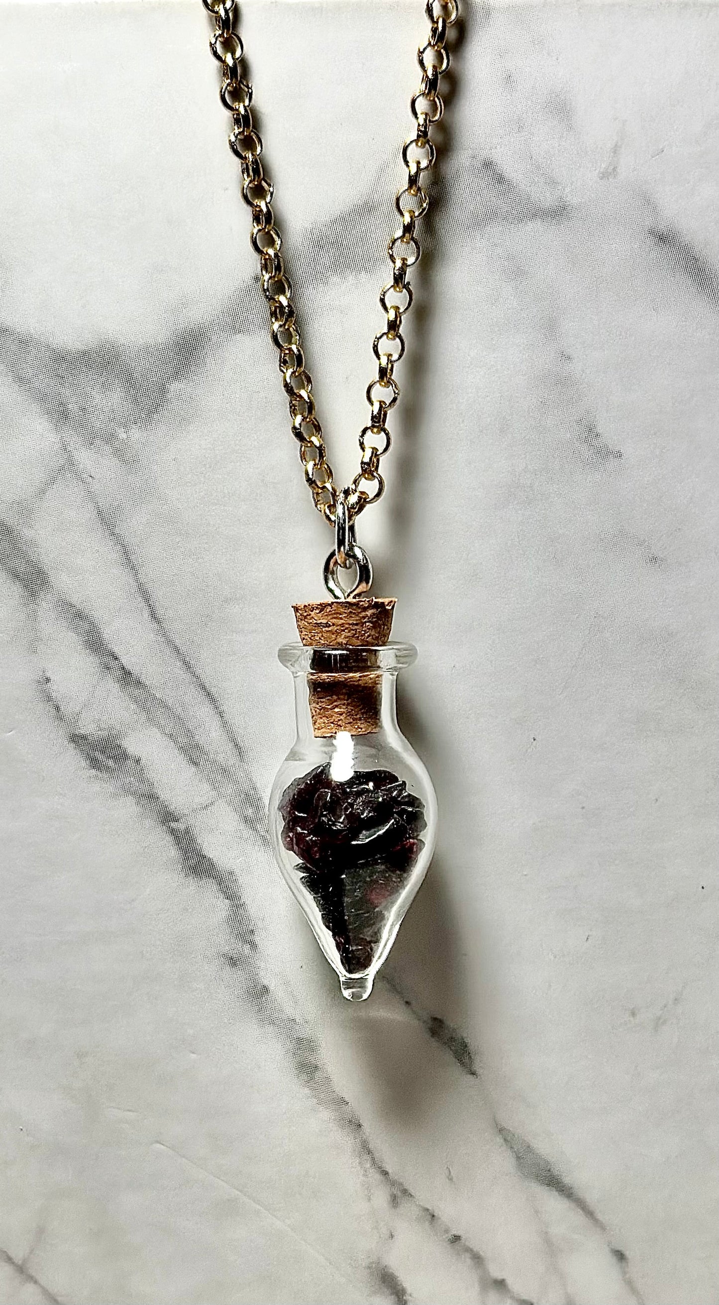 Garnet Necklace/ Potion Bottle