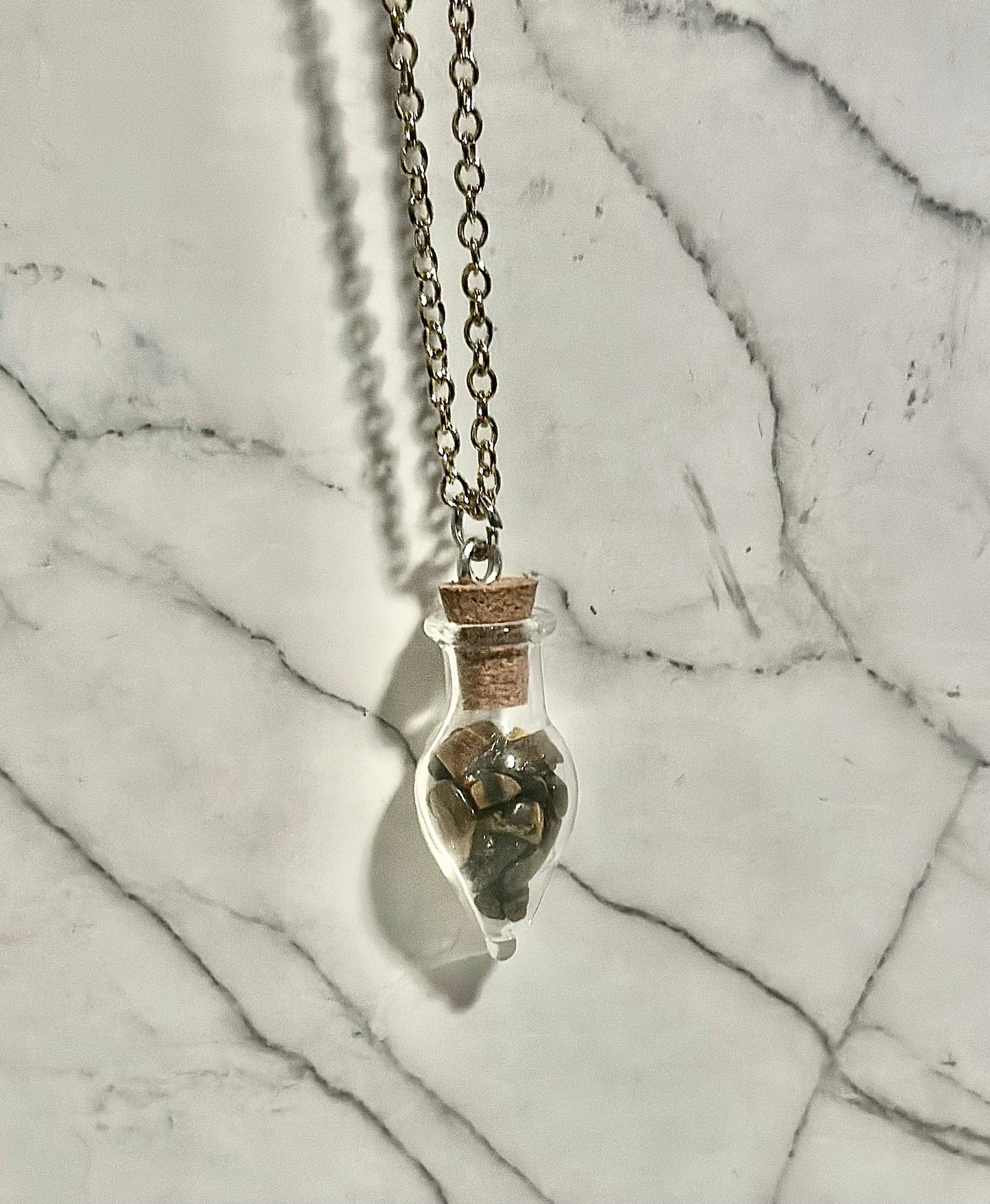 Tiger's Eye Necklace/ Potion Bottle