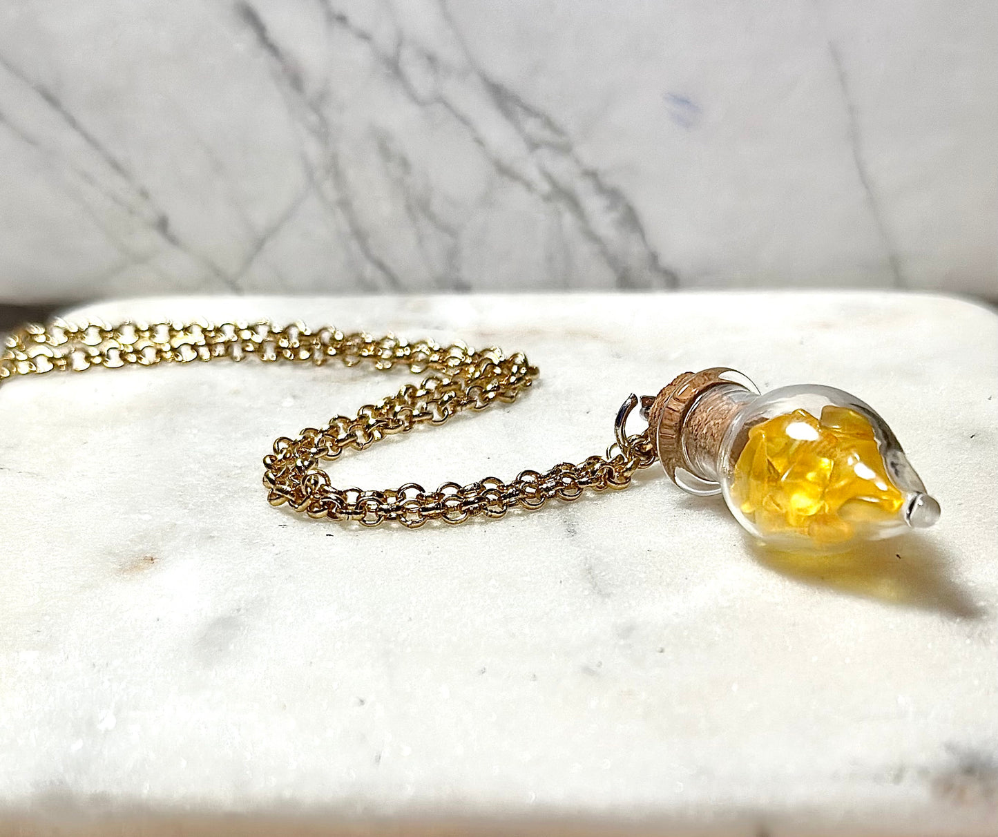 Citrine Necklace/ Potion Bottle