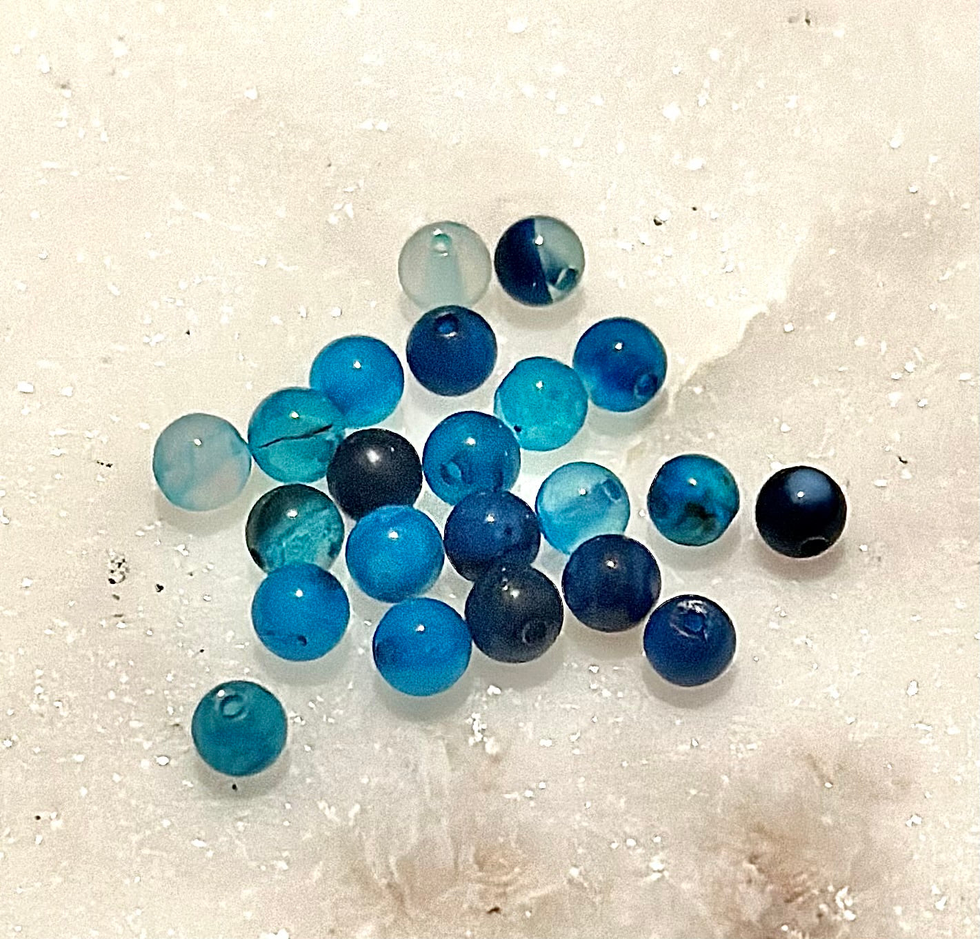 Aqua Crystal Bracelet/ Cat's Eye/ Agate Gem Stone/ Simple Gold Charm