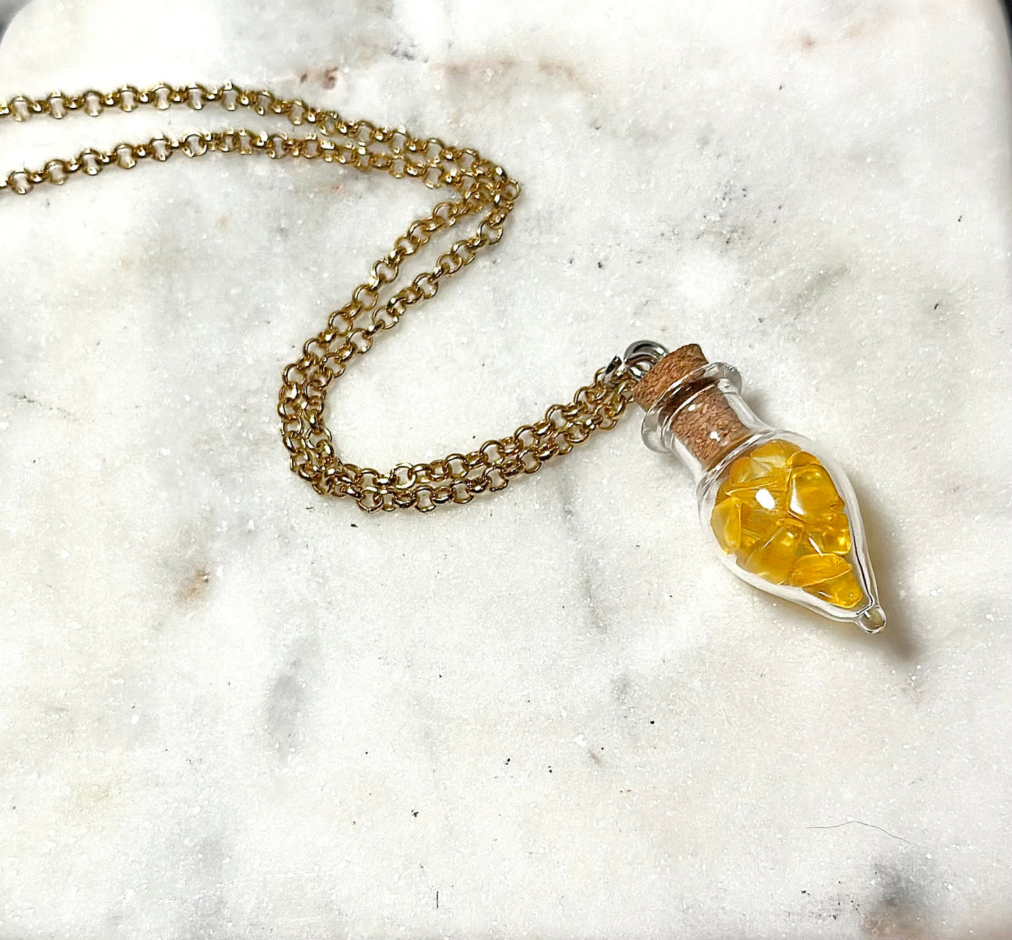 Citrine Necklace/ Potion Bottle