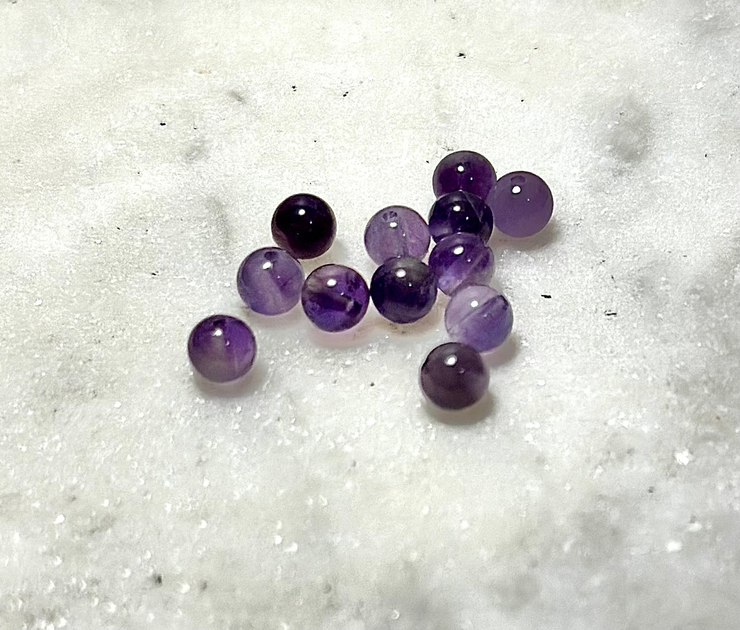 Crystal Bracelet / Crackled Glass / Amathyst Gemstone / Purple &Clear