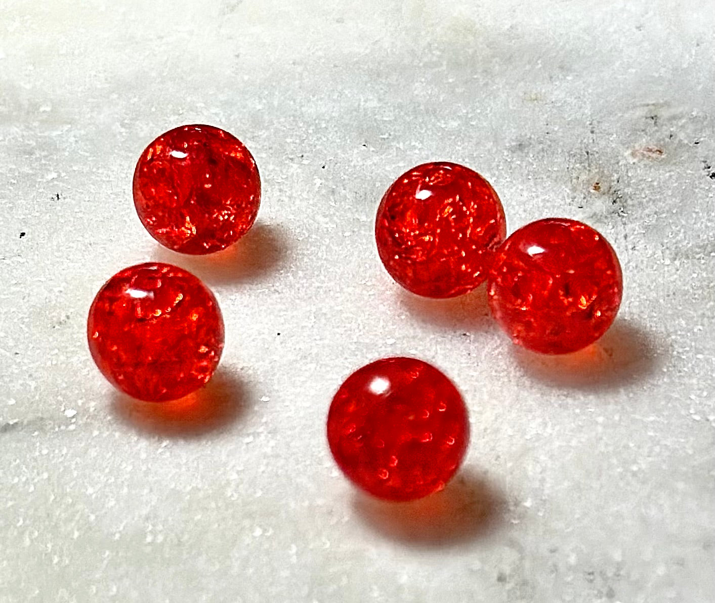 Red Crystal Bracelet / Heart-Shaped Charm