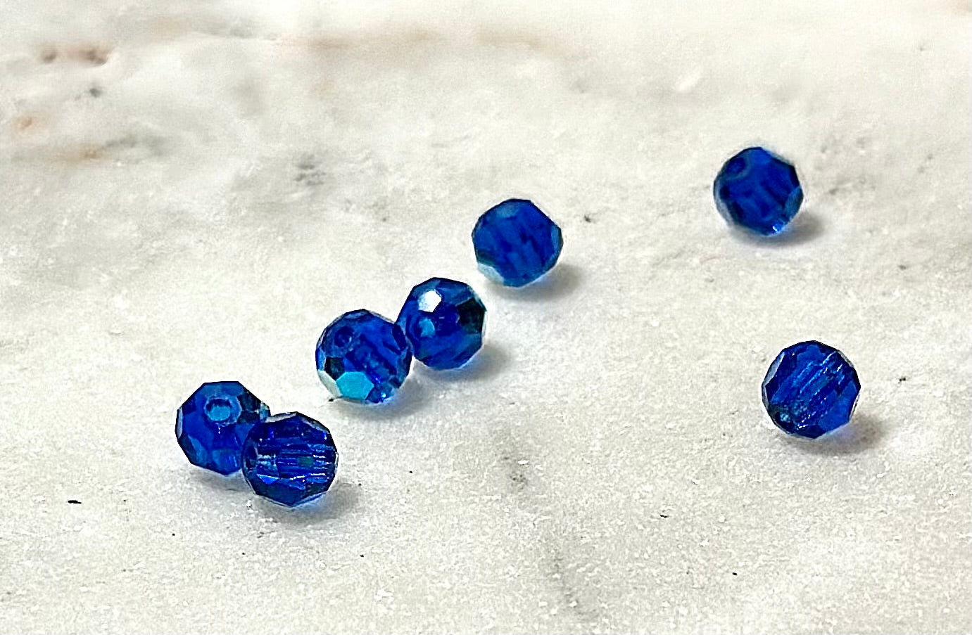 18k Gold Plated Crystal Bracelet/ Sapphire Beads