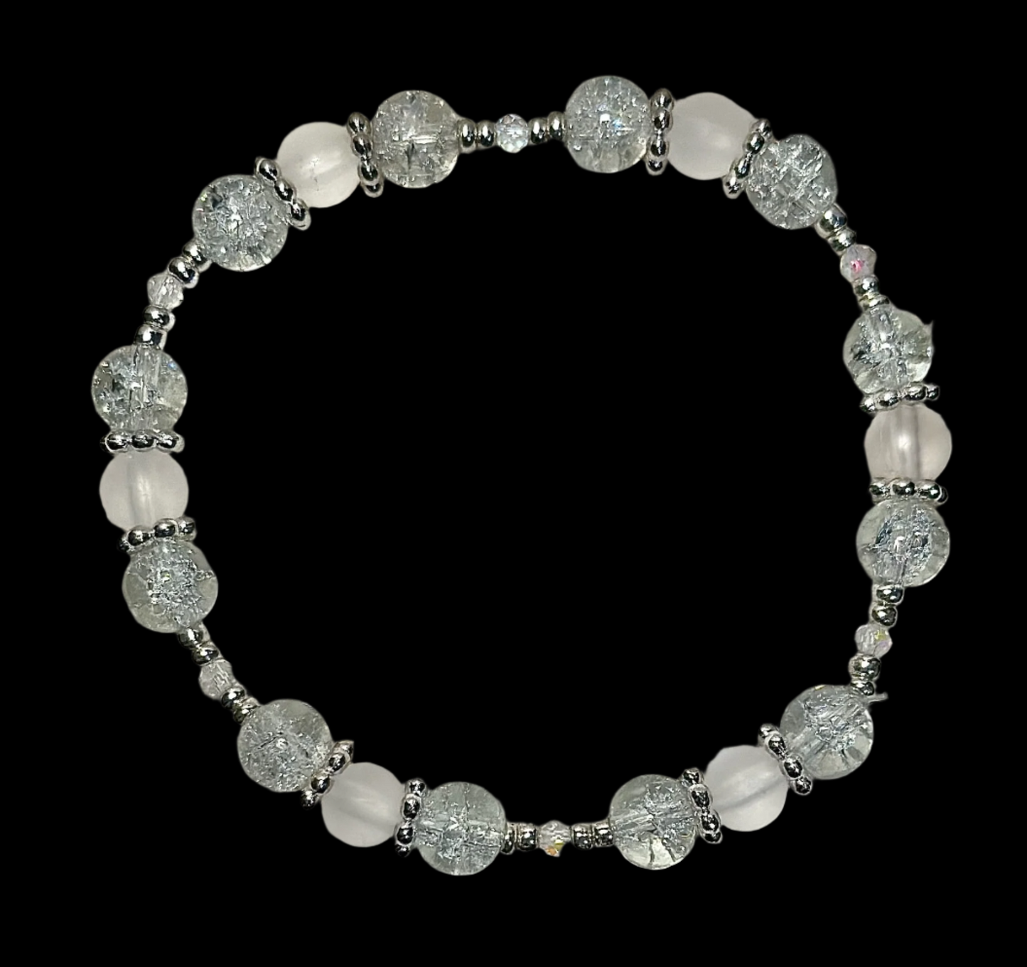 Crystal Bracelet / Crackled Glass / Clear