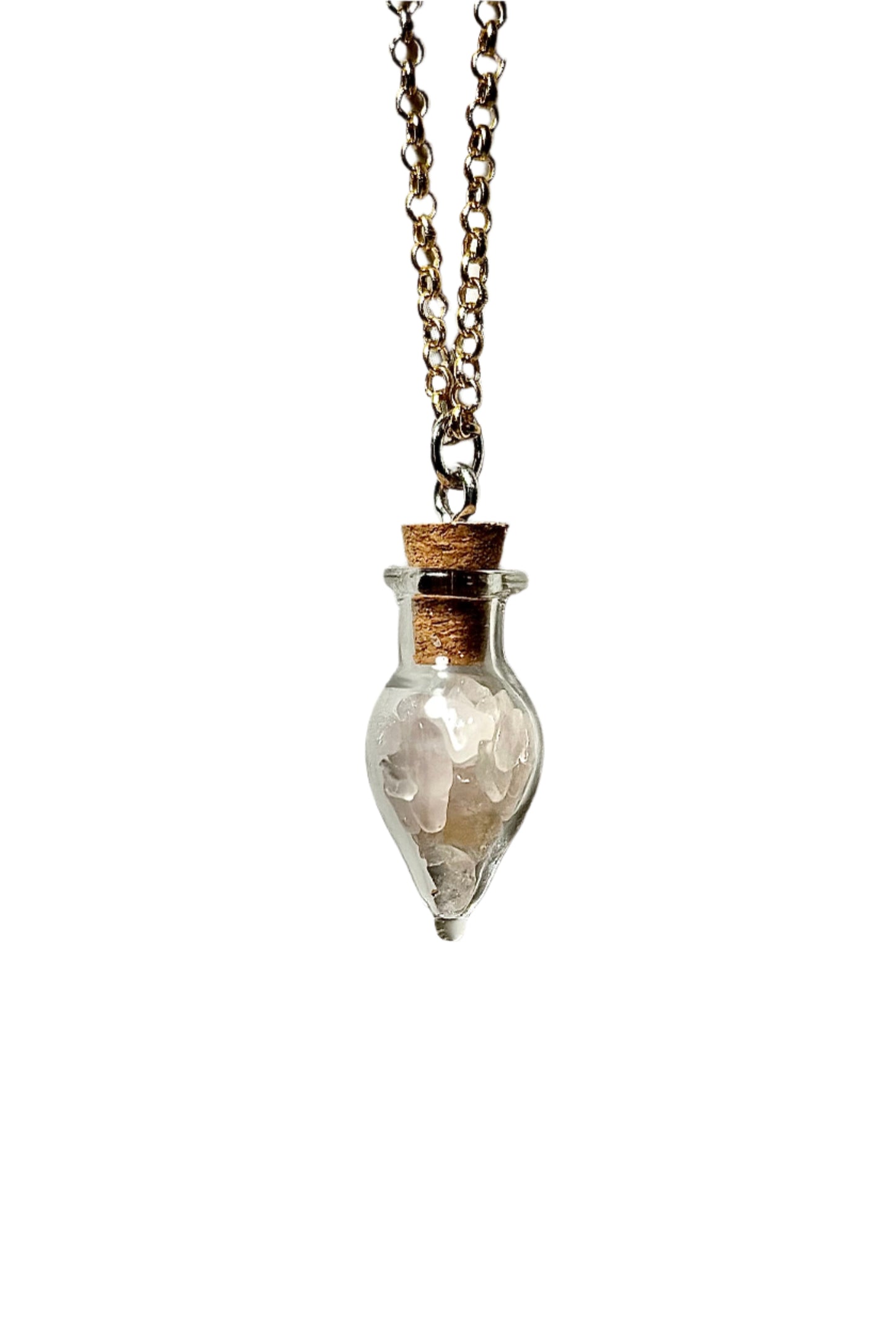 Rose Cuartz Necklace / Potion Bottle