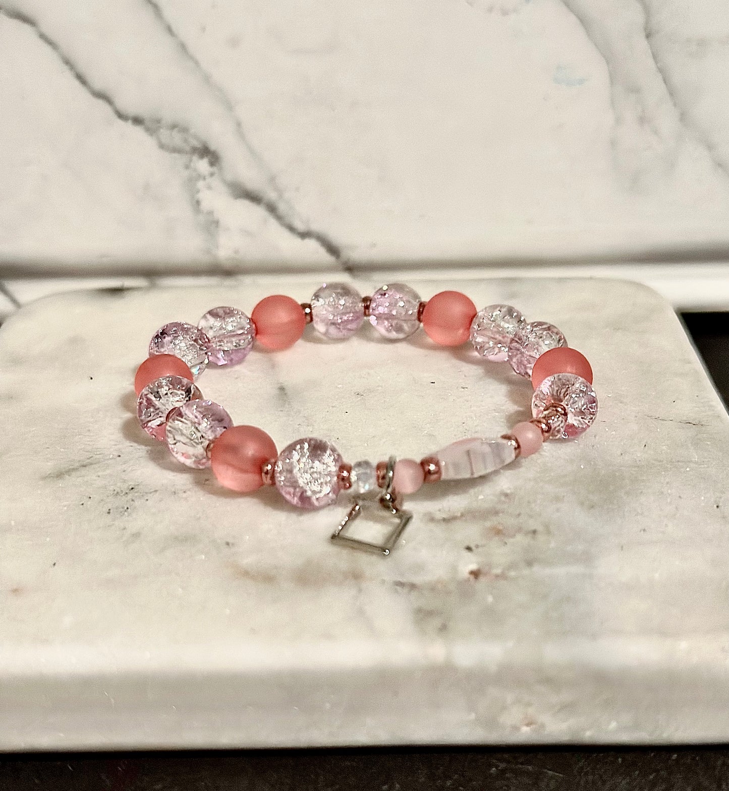 Crystal Bracelet / Cat's Eye / Bear Gemstone / Basic Silver Charm