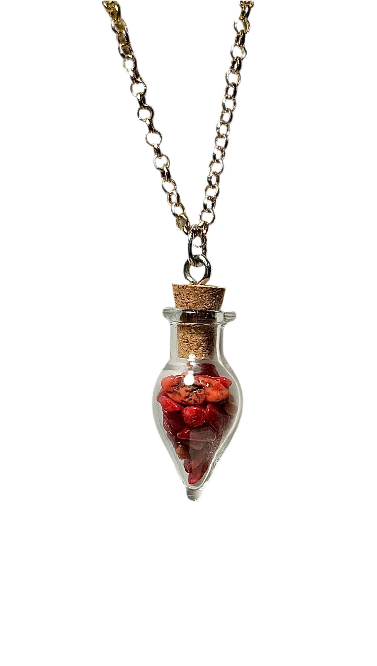 Bamboo Coral Necklace/ Potion Bottle