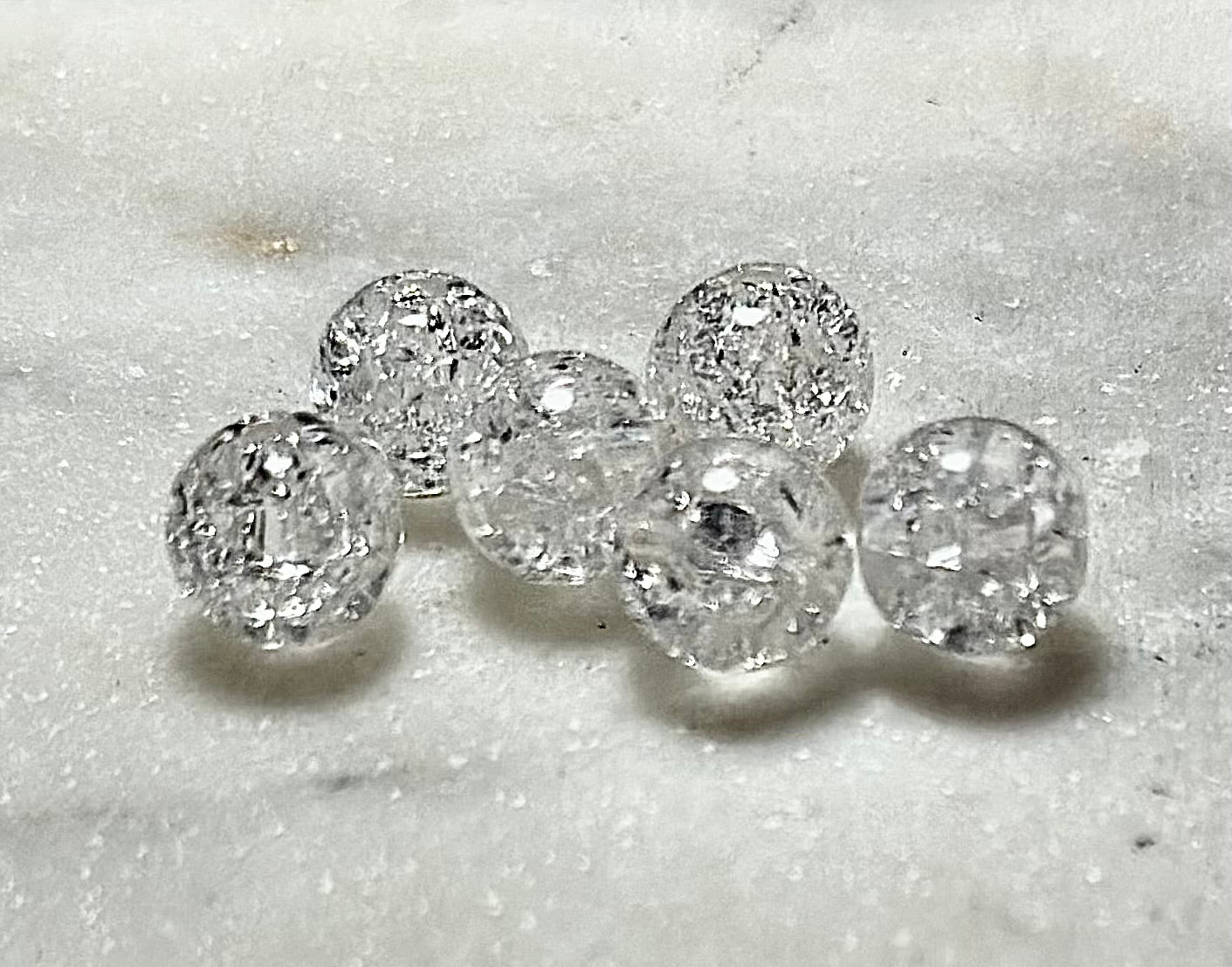 Crystal Bracelet / Crackled Glass /  Clear