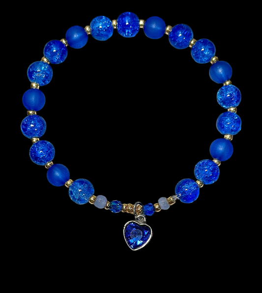 Navy Blue Crystal Bracelet/ Cat's Eye/ Sapphire Gem Stone
